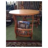 Wood Side Table With Magazine Rack