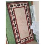 Bear and Pinecone Rug, 45in by 23in