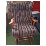 Upholstered Wood Glider Chair 40in Tall