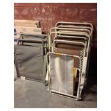 Four Folding Metal-Frame Chairs Assortment