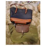 2 Shoulder Bags, Faux Leather & Nylon