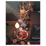 Decor Lot With Salt Lamp and Potpourri