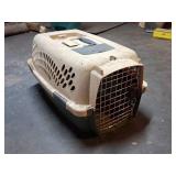 Pet Taxi Carrier Beige Green Plastic