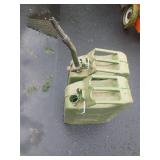 Pair Green 20L Metal Jerry Cans with Spout
