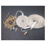 Fire Hoses With Brass Couplings, Rope, Hooks