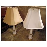 Pair Marble and Brass Table Lamps, 26"
