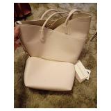 Antik Kraft White Tote with Pouch