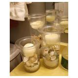 Glass and Plastic Shell Decor Containers