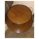 Wood Two-Tier Pedestal Table 24x27in