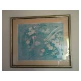 Pair Floral Asian-Style Framed Prints