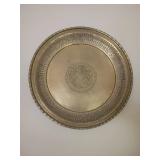 Engraved Brass Charger With Bird Motif
