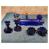 Cobalt Blue Glass Decorative Lot