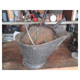 Vintage Coal Hod with Hearth Tools