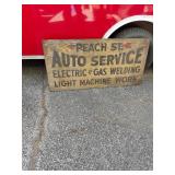 Peach St. Auto Service 2 Sided Sign