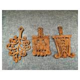 3 Griswold Cast Iron Trivets