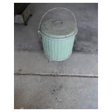 Vintage Metal Ash Can with Lid