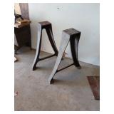 Pair Cast Iron Industrial Machine Legs