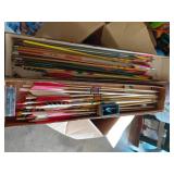 Box Lot Vintage Arrows & Arrowheads