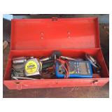 Red Metal Tool Box With Tools