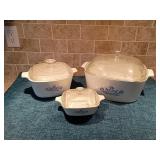 Corning Ware Blue Cornflower Casserole Set With Li
