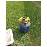 Portable Blue Air Tank with Hose Gauge