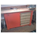 Metal Work Bench with Drawers and Cabinet