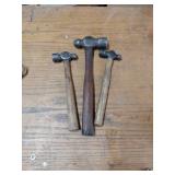 3 Vintage Ball Peen Hammers