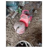 3 Gas Cans: 2 Plastic, 1 Metal Assortment