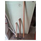 Vintage Axes and Garden Hoe Lot