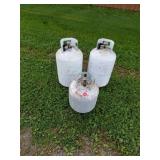 Three Empty Propane Cylinders, 30 & 20 lb