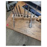 Spade Drill Bit Set with Wooden Holder