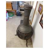 Black Cast Iron Chiminea With Mesh Grate