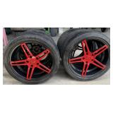 (4) Michelin Pilot Sport Corvette Wheels and Tires