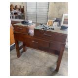 glass top desk w/ 2 wall drawers
