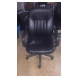 Black leather office chair