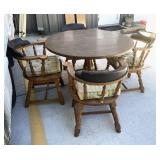 Oak Table and Chairs (2 Leaves)