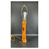 Western Wood Lamp with Horseshoe Base