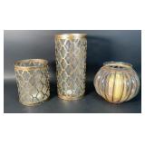 Metal and Glass Candle Holders