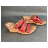 Born Red Cork Wedges Size 10