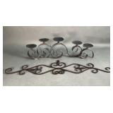Iron Scroll Candelabra and Metal Wall Decor