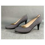 New Nine West Grey Fabric Heels Size 10