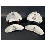 Vintage Crescent Scalloped Edge Dishes