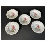 Set of Rose Porcelain Ashtrays