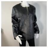Coldwater Creek Embroidered  Leather Jacket