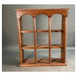 Vintage Wood Display Shelf with Arched Opening
