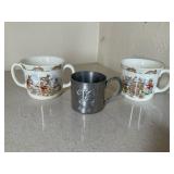 Vintage Pewter and Bunnykins Childrenï¿½s Cups