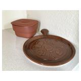Terra Cotta Tortilla Warmer and Covered Dish