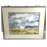 Original Texas Watercolor Framed Art