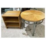 Small Bookshelf Shelf and Round Side Table