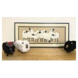 "Cloud Nine" Framed Art and Dept 56 Sheep